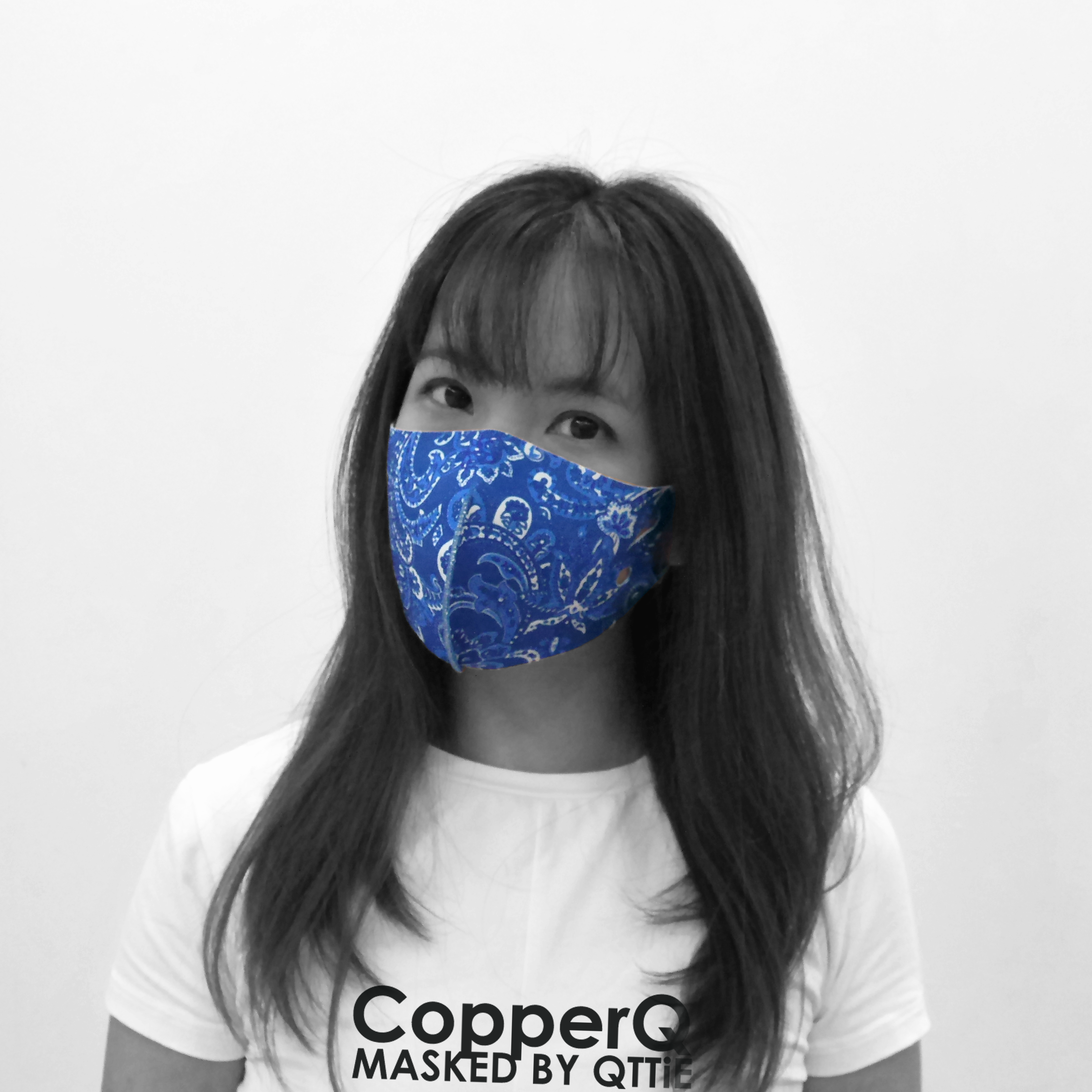 CopperQ Masked by Qttie Blue Paisley